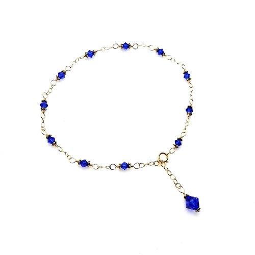 dark blue crystal anklet for women