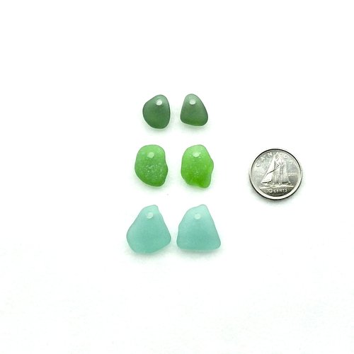 3 pair - 6 pieces teal green aqua colors