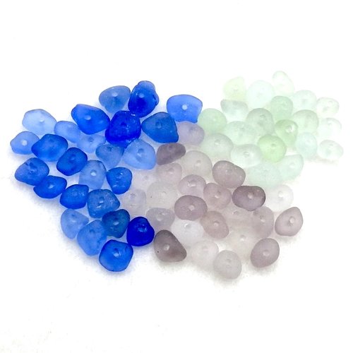 RESERVED Drilled Sea Glass Beads and Charms