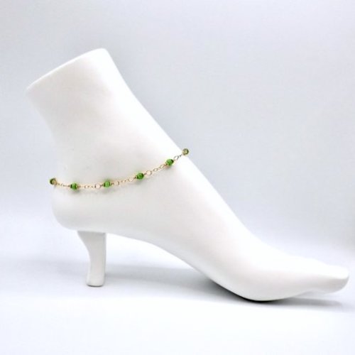 fiber optic beaded ankle bracelet