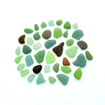 Genuine Sea Glass 40 Pieces for Jewelry Making Popular Natural Craft Supply