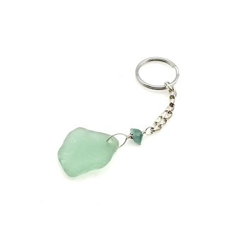 genuine sea glass keychain