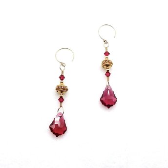 long red dangle earrings for women