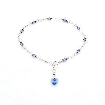 blue heart anklet 