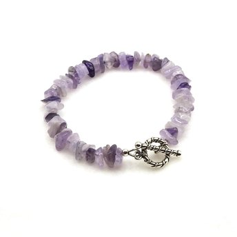Amethyst Gemstone Bracelet Purple Birthstone Astrology Jewelry Chakra Third Eye Crown 