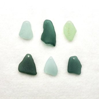 Large Sea Glass Pendants for Keychains, Jewelry Making Supplies, Top Drilled Beach Glass for Wind Chimes, Sun Catchers