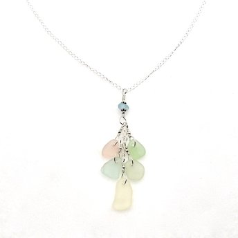 pastel sea glass necklace