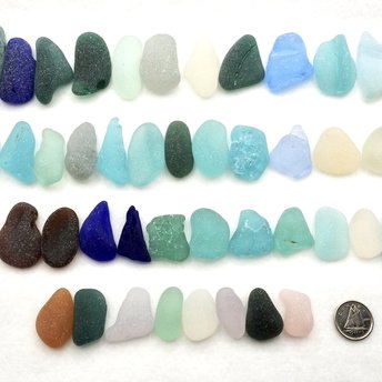 RESERVED Genuine Sea Glass Pieces, Various Sizes and Shapes, Natural Beach Glass 