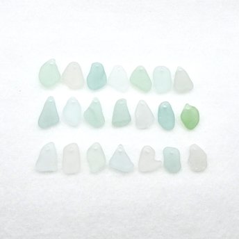 Light Pastel Beach Glass Beads for Jewelry Making Real Sea Glass Charms Top Drilled Craft Supply 