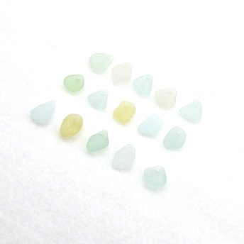 tiny sea glass charms for jewelry making set of 15