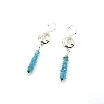Apatite gemstone dangle long dangle earrings