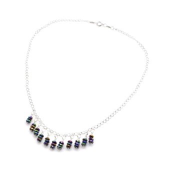 rainbow hematite gemstone necklace for women