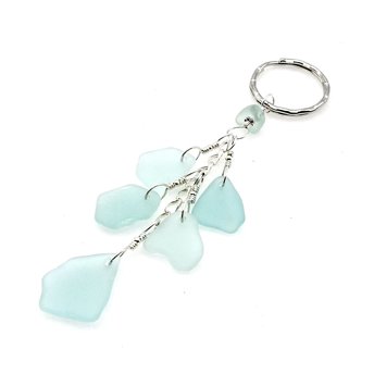 sea glass charm keychain 