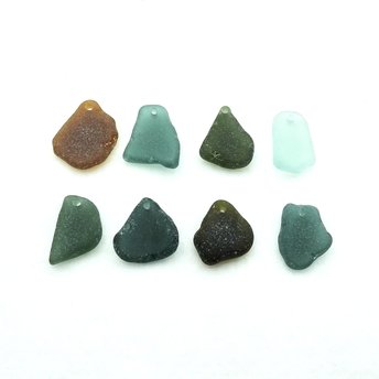 Large Sea Glass Pendants for Jewelry Making Top Drilled Hole Beads for Wind Chimes Crafts
