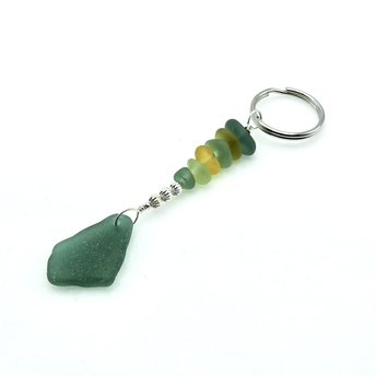 real sea glass keychain