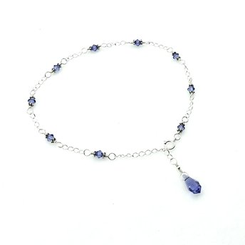 purple crystal anklet for women