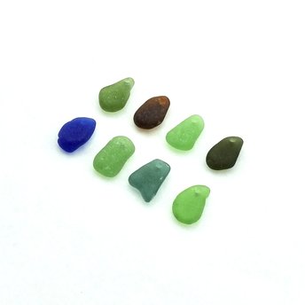 Genuine Sea Glass Charms for Jewelry Making Colorful Drilled Beach Beads Natural Craft Supply