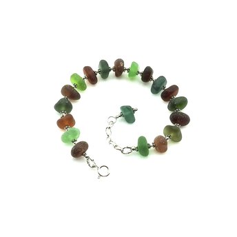 genuine sea glass bracelet for women