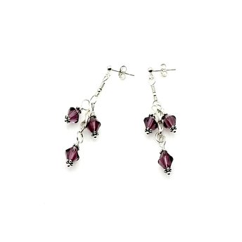 silver dangle three bead drops