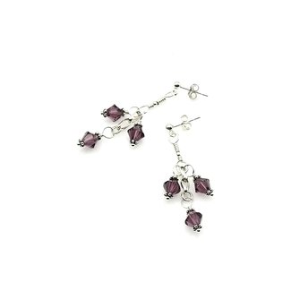 purple crystal earrings for women