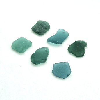 Large Sea Glass Pendants Teal and Green for Jewelry Wind Chimes or Keychains Craft Supply