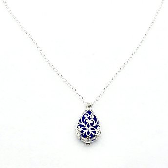 cobalt blue sea glass necklace 
