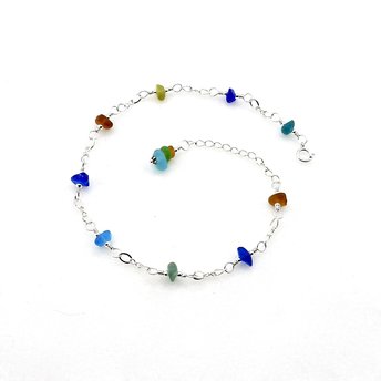 sea glass anklet for women