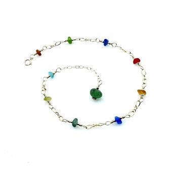 beach glass ankle bracelet