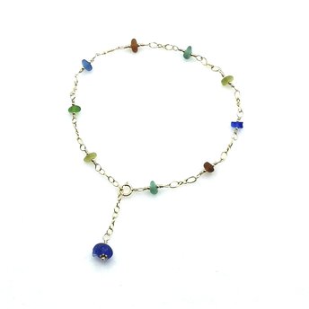 sea glass anklet for women