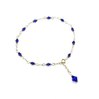 dark blue crystal anklet for women